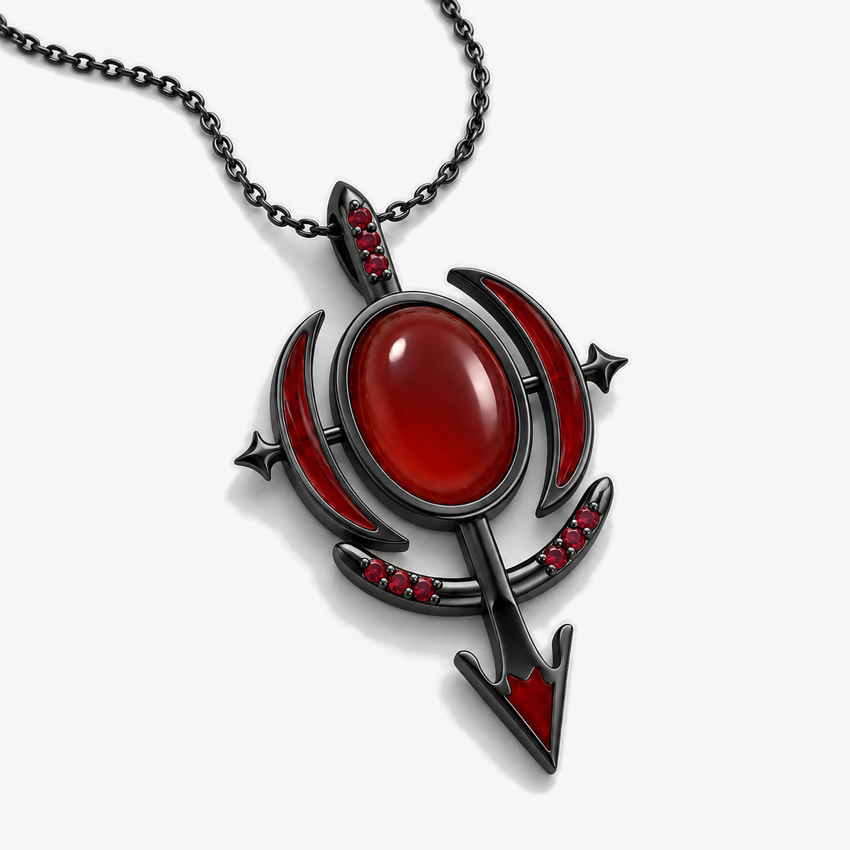 Blood Manipulation Necklace - Royal Black - three quarter
