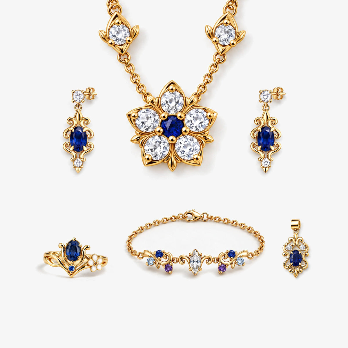 Blue Composure Full Collection in gold, the full collection together