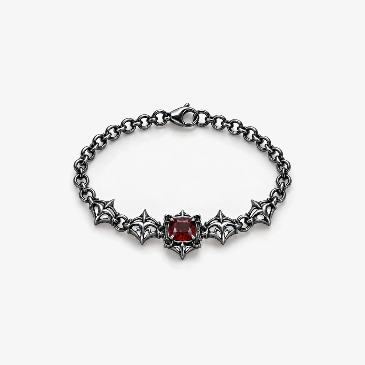 Borgia Link Bracelet in Royal Black, front view