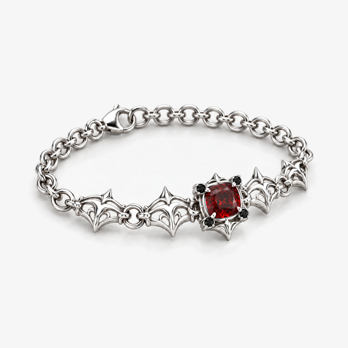 Borgia Link Bracelet in Silver, left side view