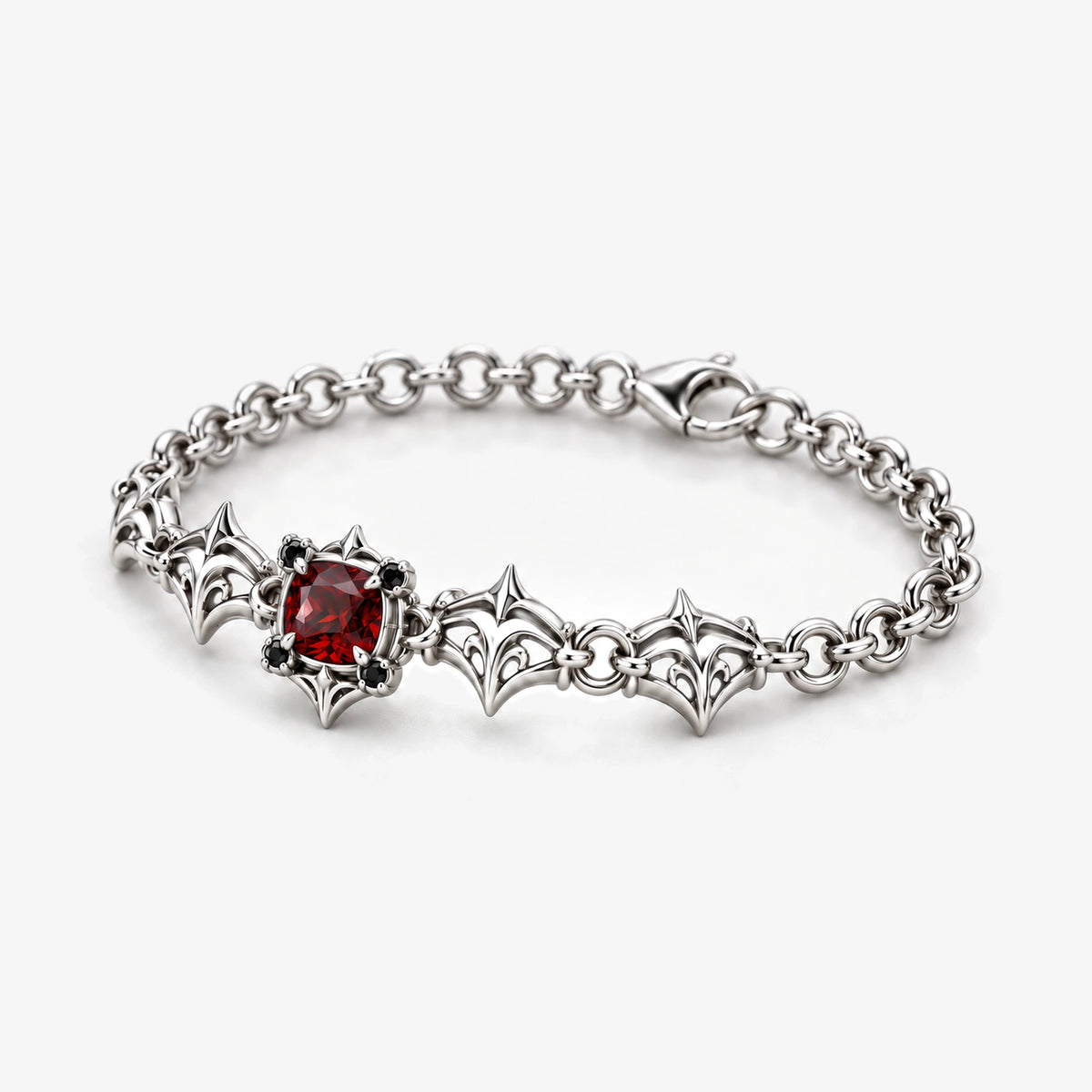 Borgia Link Bracelet in Silver, right side view