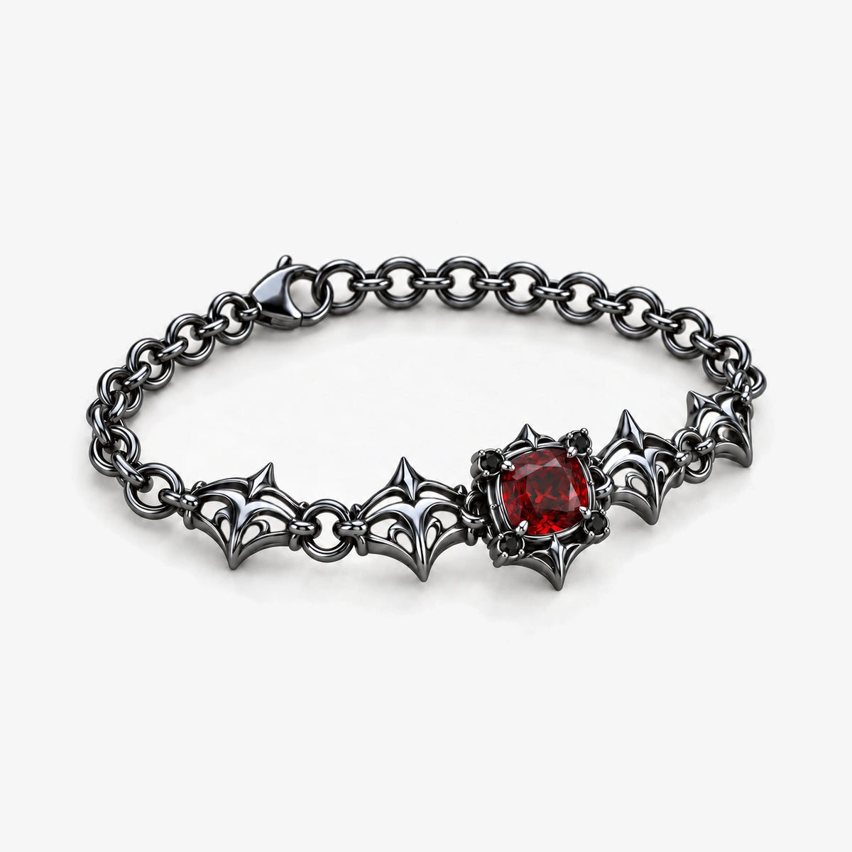 Borgia Link Bracelet in Royal Black, left side view