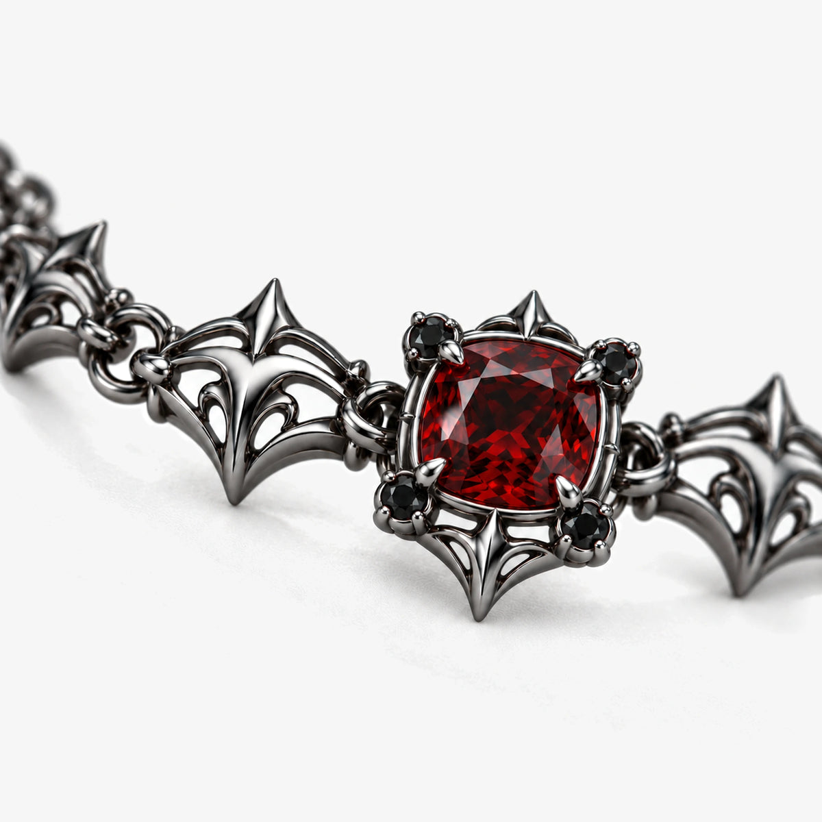 Borgia Link Bracelet in Royal Black, close-up