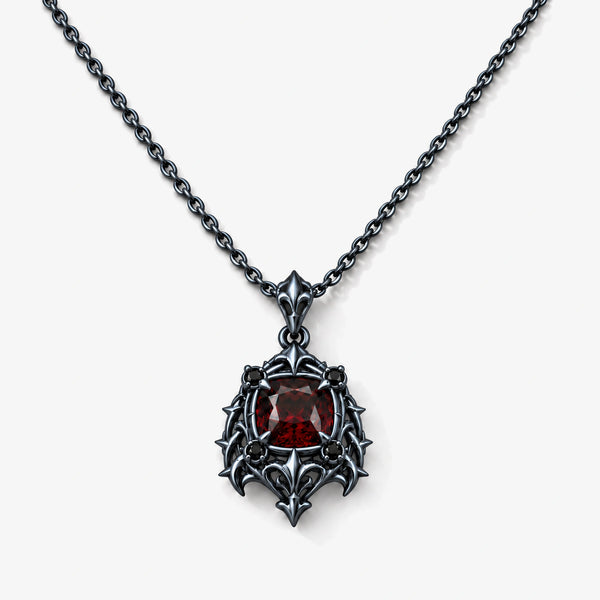 Borgia Poison Pendant Necklace in Royal Black