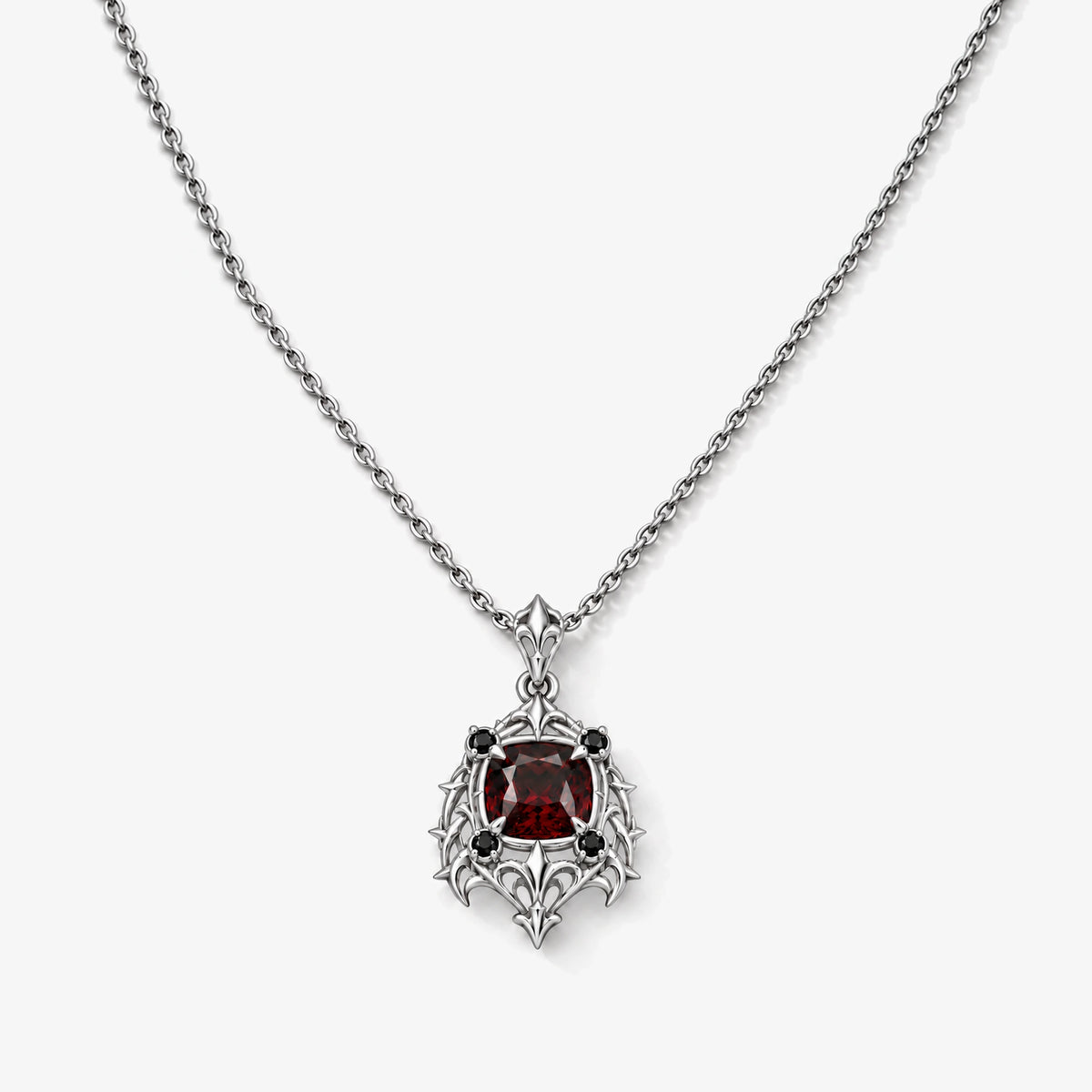 Borgia Poison Pendant Necklace in Silver, front view