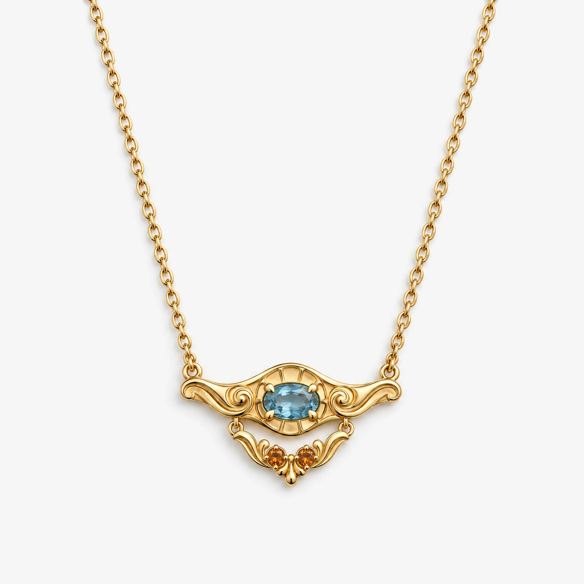 Bubble Shell Necklace in gold, front view