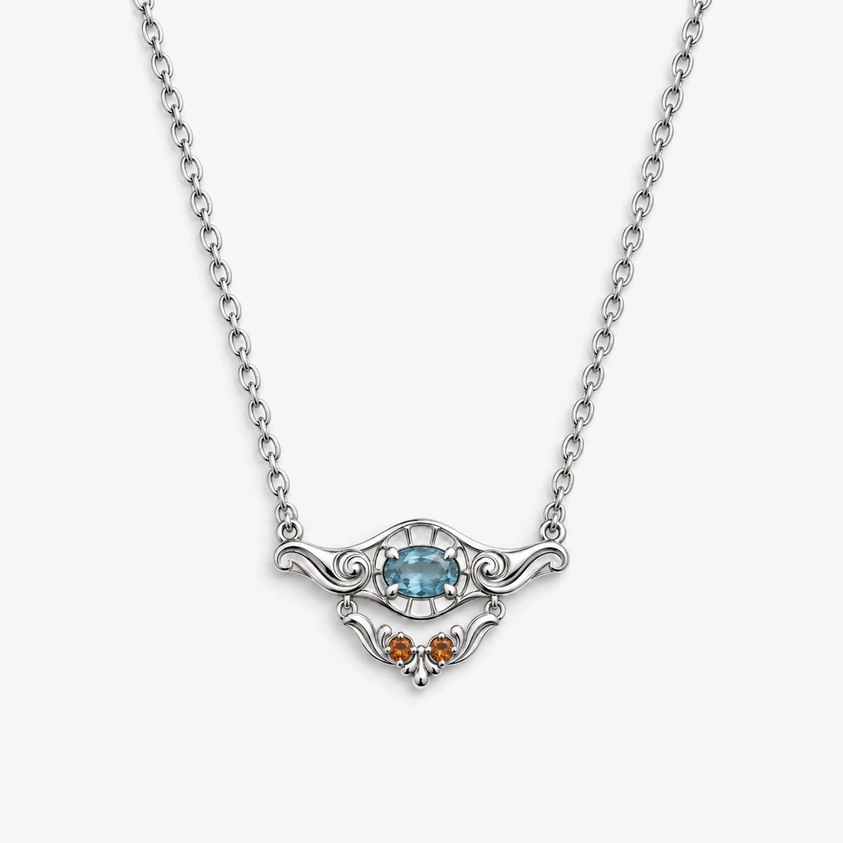 Bubble Shell Necklace in silver, front view