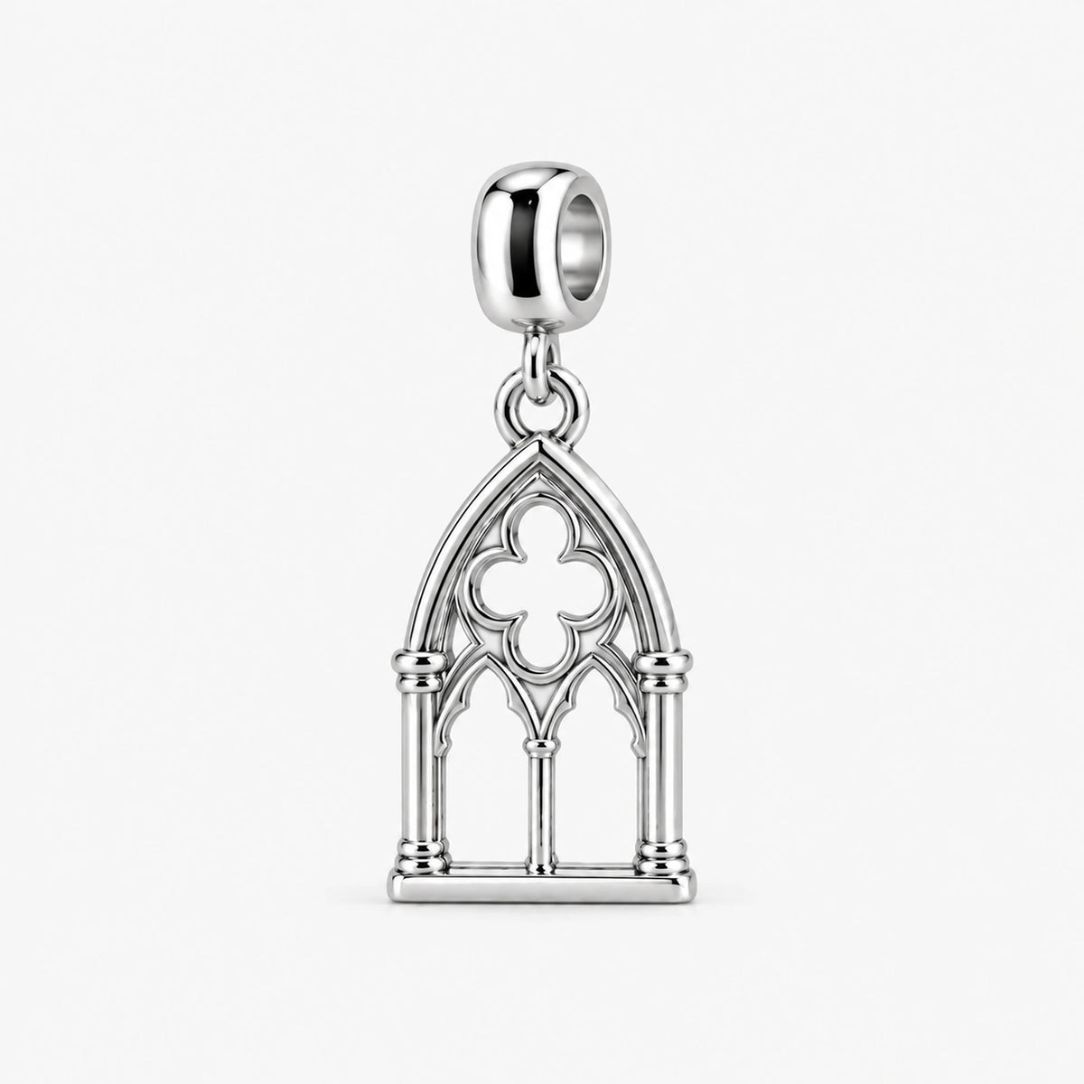 Cathedral Arch Charm in silver, front view