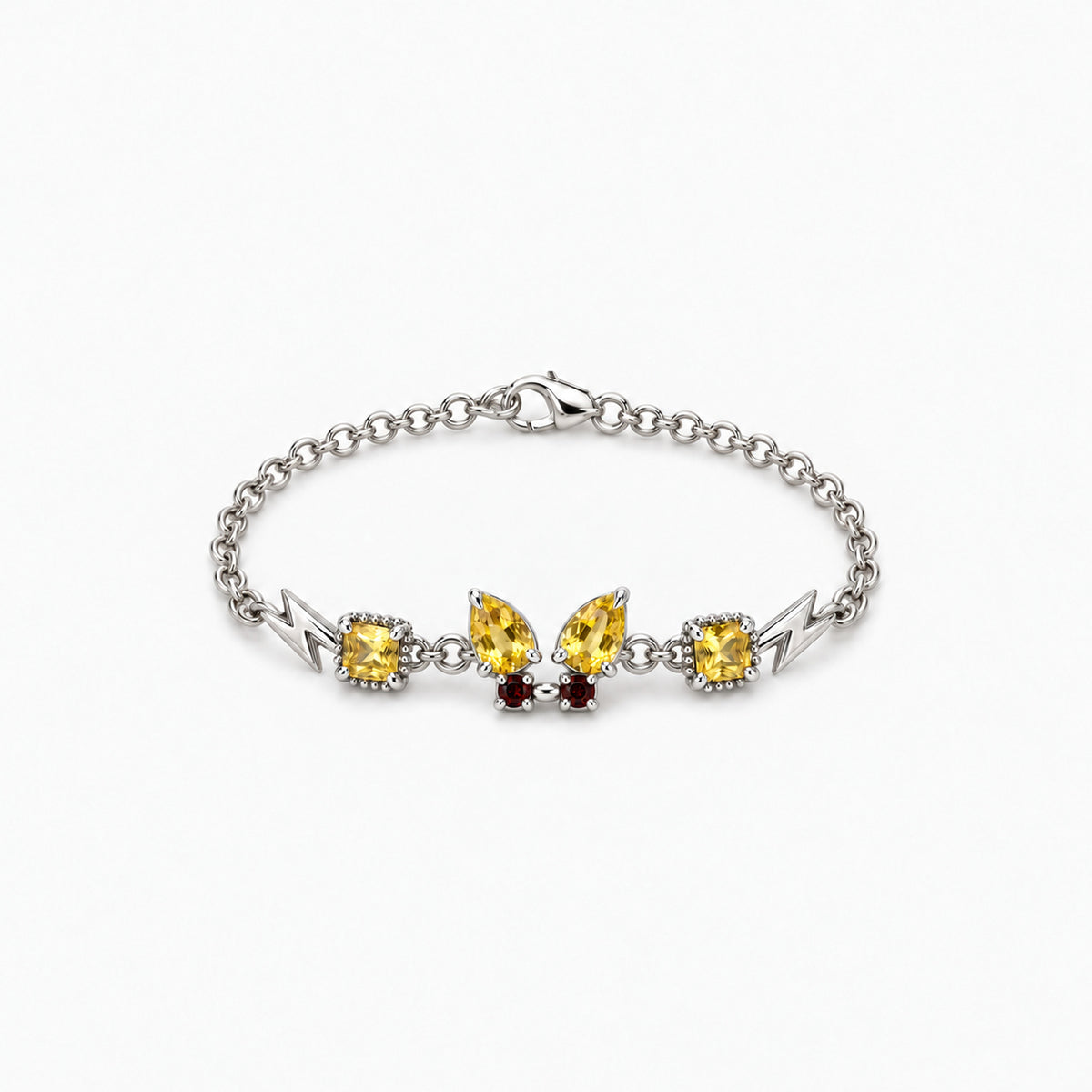 Cheek Spark Bracelet in silver, front view