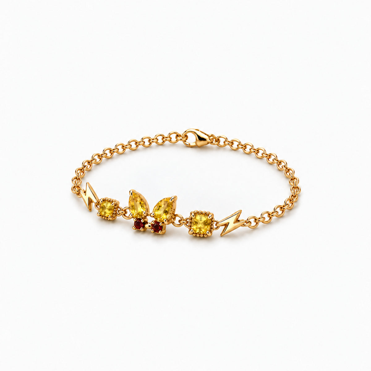 Cheek Spark Bracelet in gold, left side view