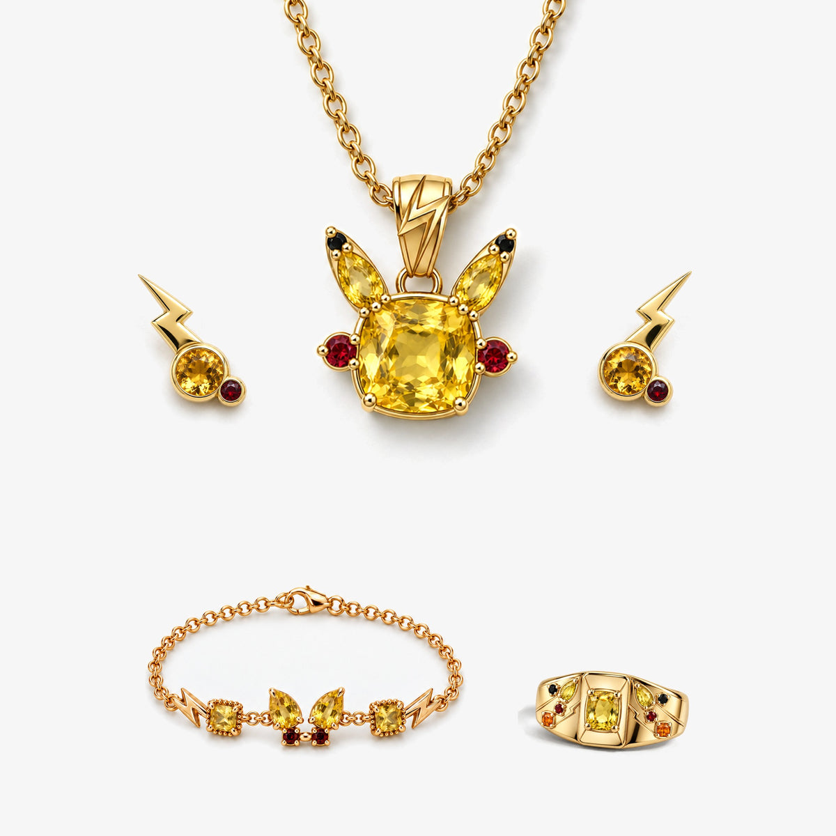 Cheek Spark Full Collection in gold, front view