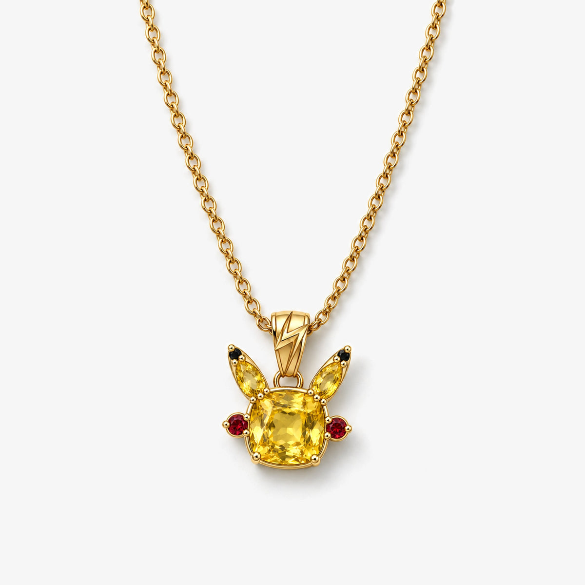 Cheek Spark Necklace in gold, front view