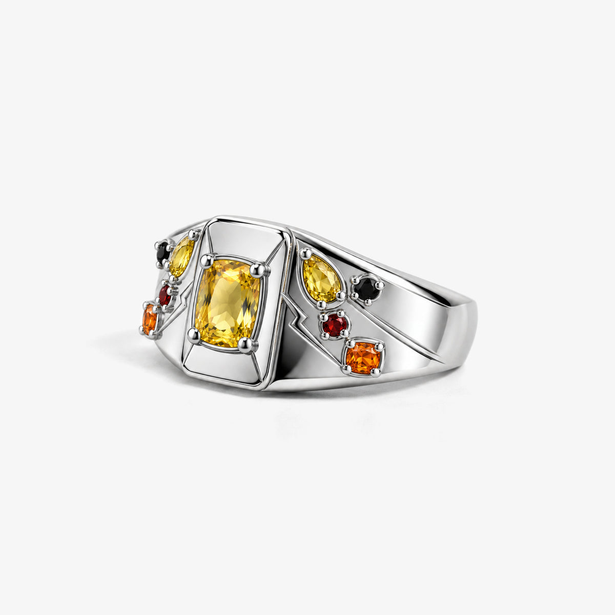 Cheek Spark Signet Ring in silver, right side view