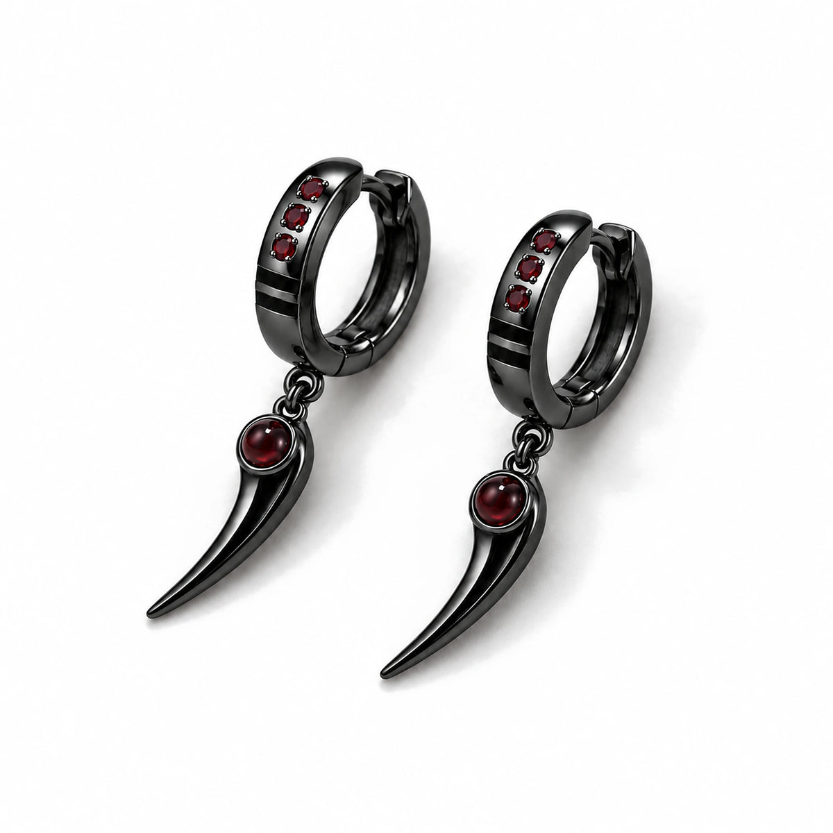 Choso Earrings in Royal Black, front view