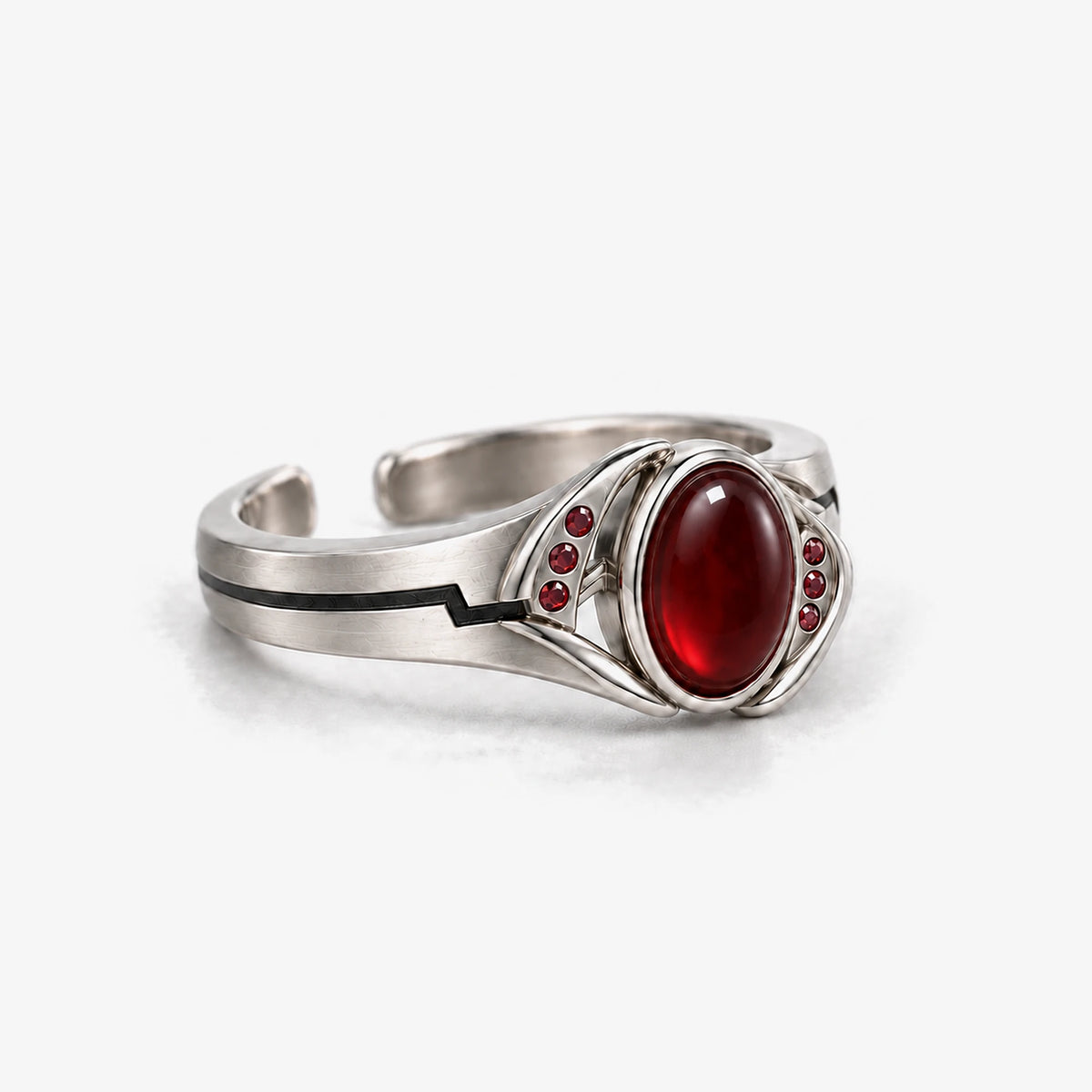 Choso Ring in silver, left side view