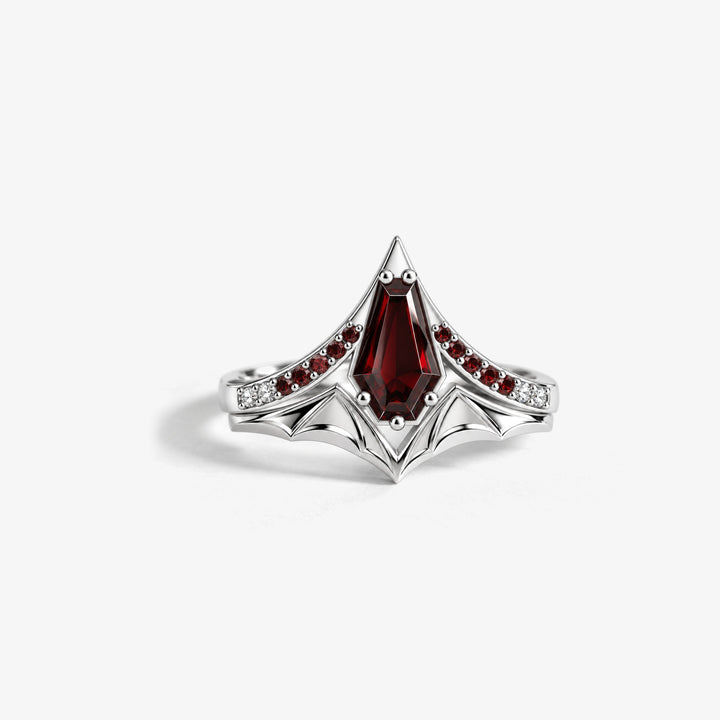 Coffin Crown Bat-Wing Ring
