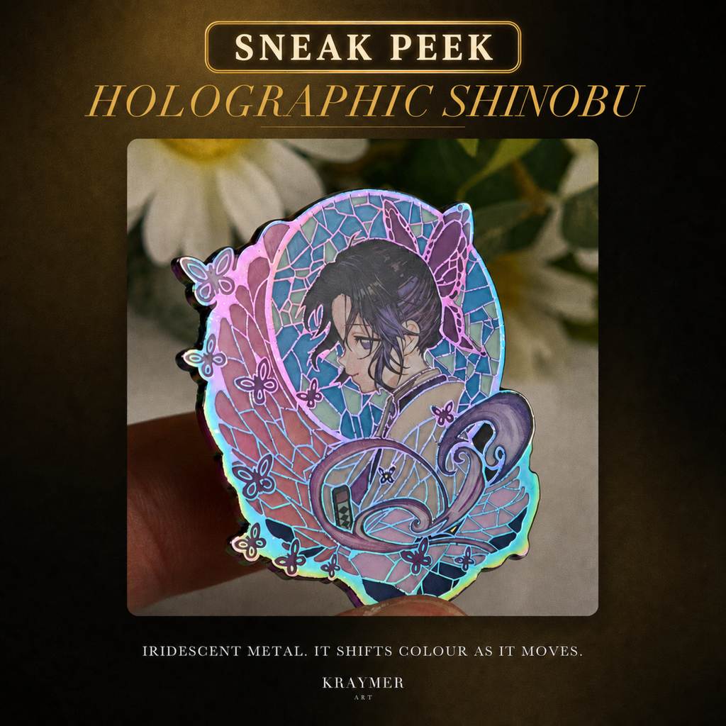 August Collector Club sneak peek: holographic Shinobu limited shiny pin variant