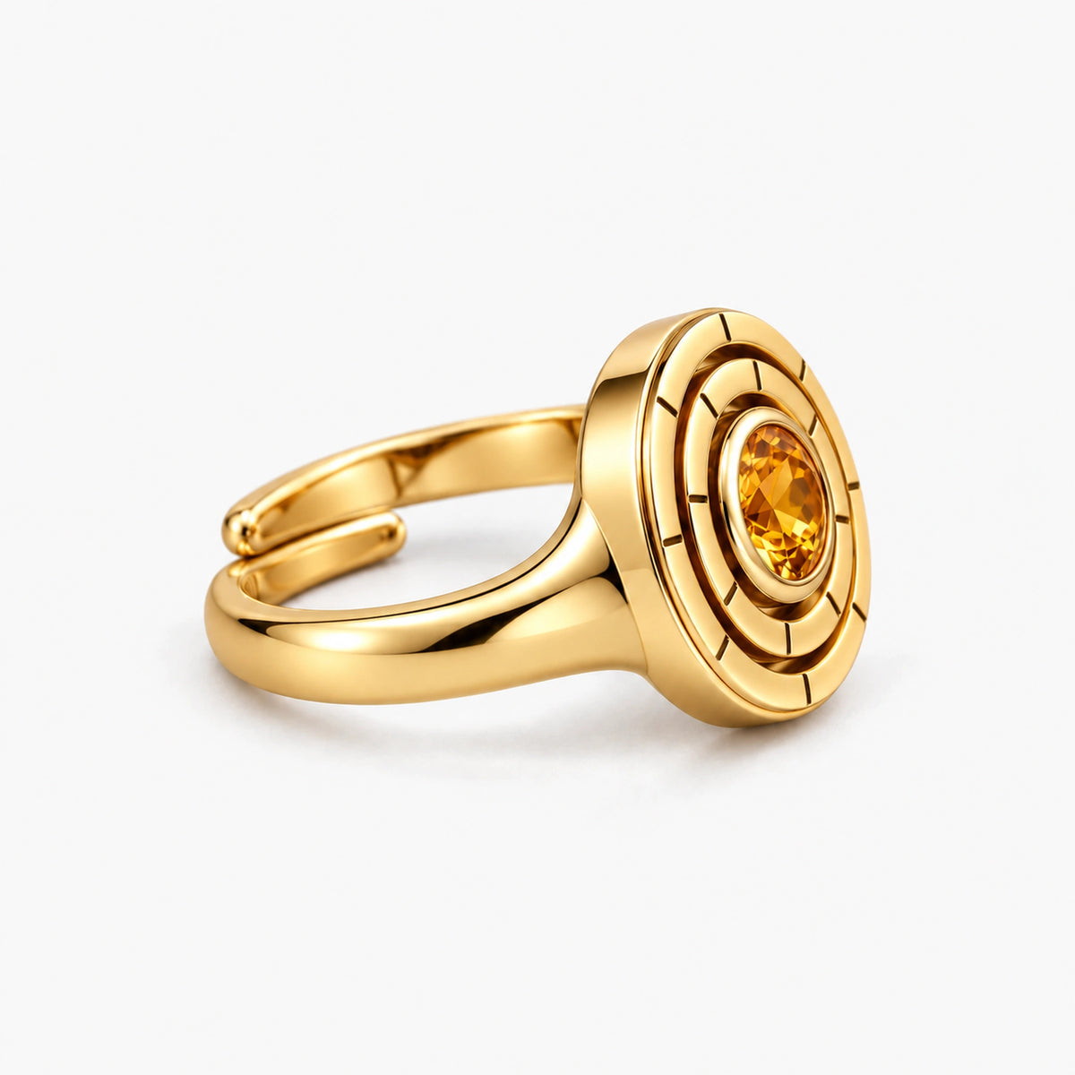 Control Devil Ring in gold, left side