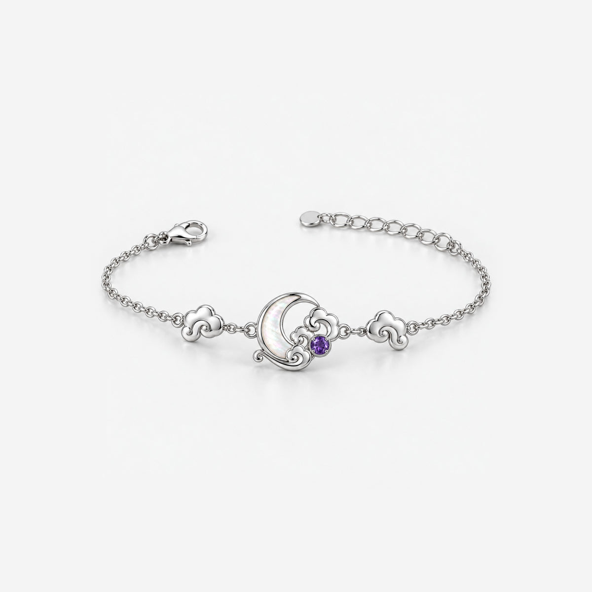 Moon Fairy Bracelet in silver, left side view