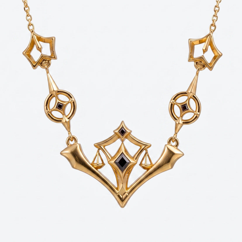 Deadly Sentencing Necklace - front gold