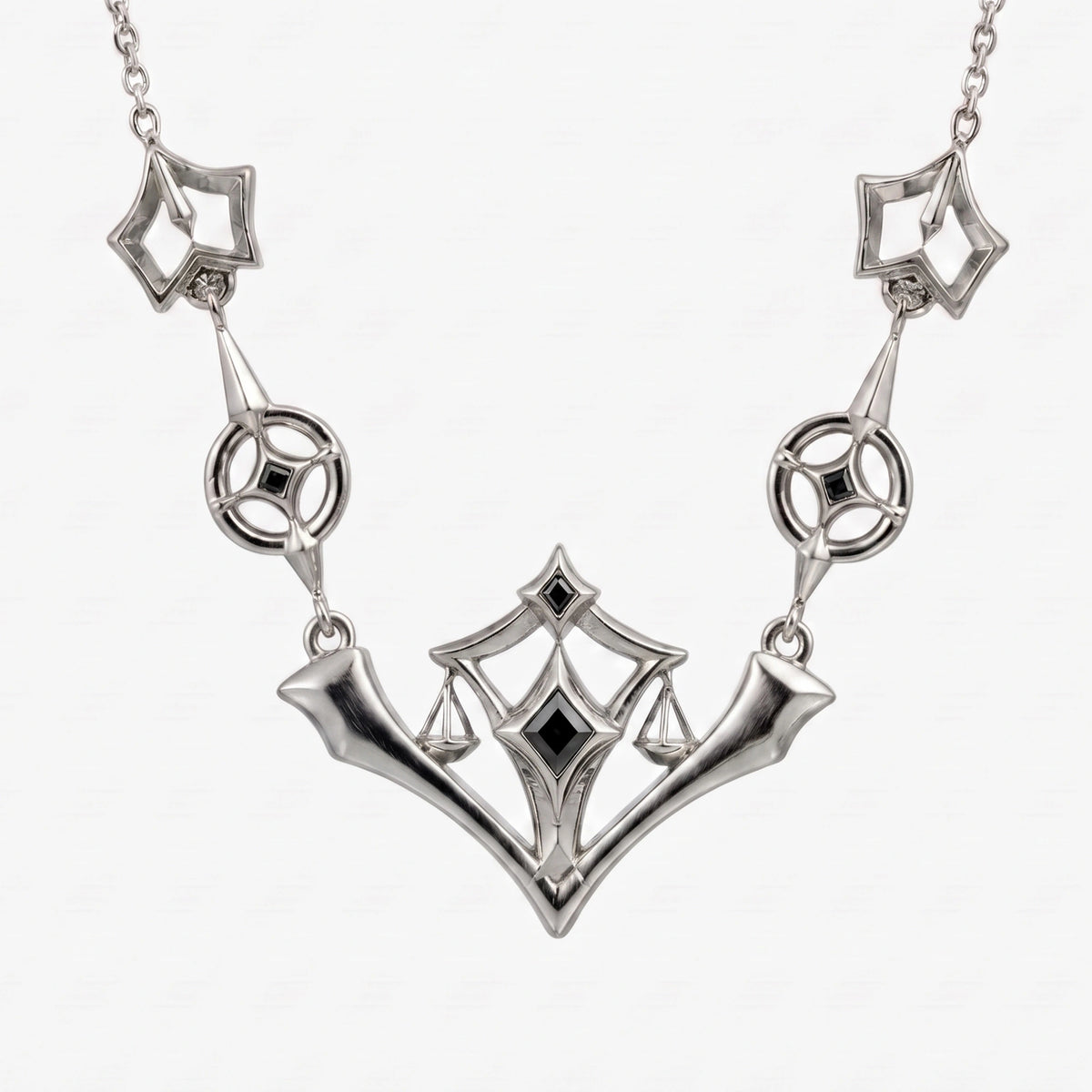 Deadly Sentencing Necklace - front silver