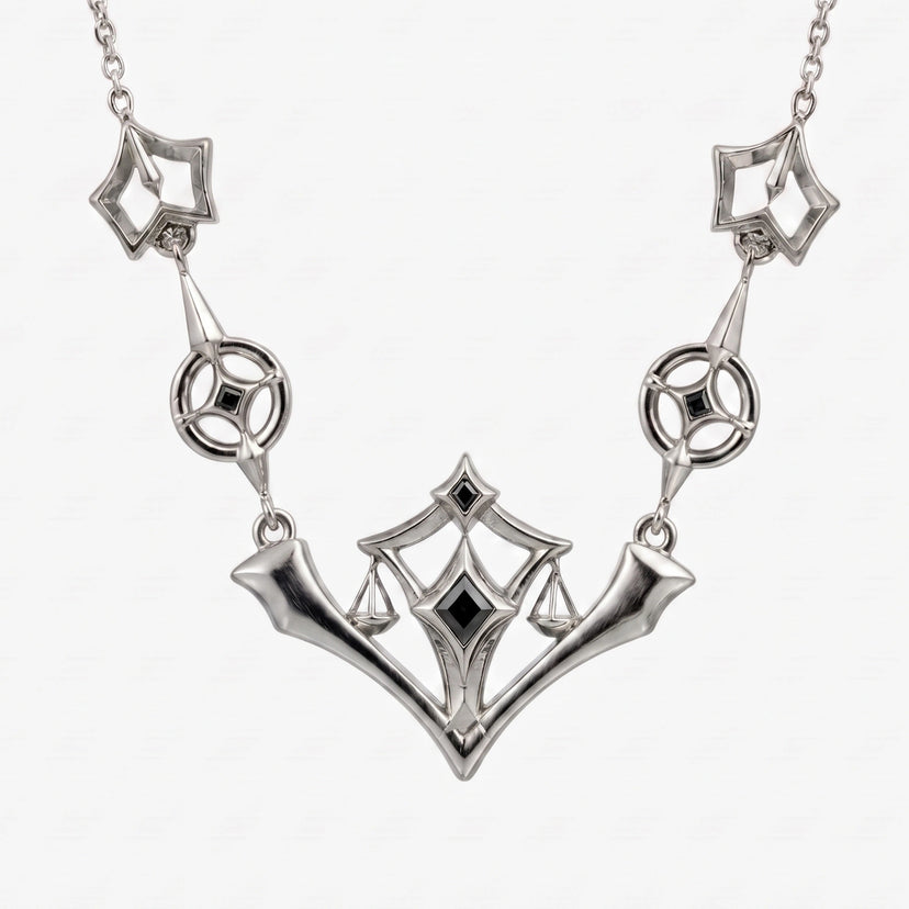 Deadly Sentencing Necklace - front silver