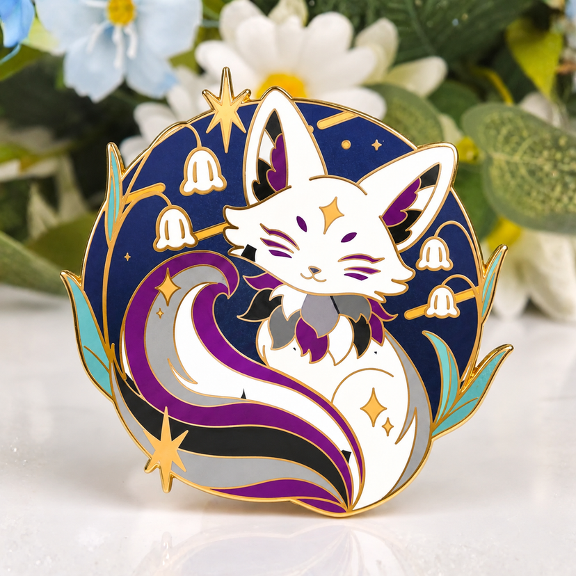 Demisexual Pride Fox Glow-in-Dark Enamel Pin