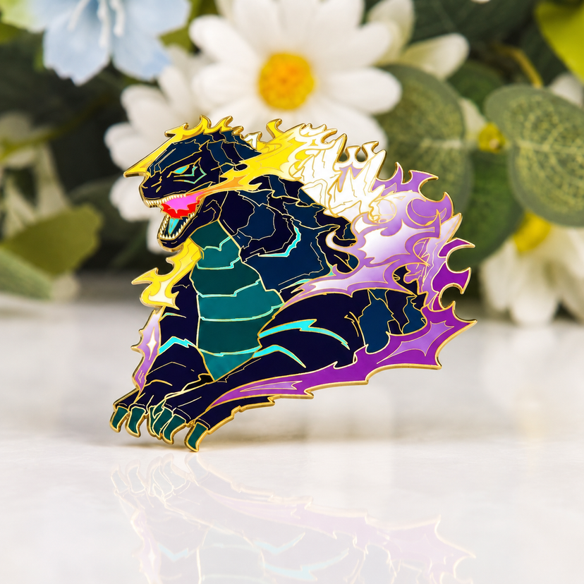 Demisexual Pridezilla Glow-in-Dark Enamel Pin