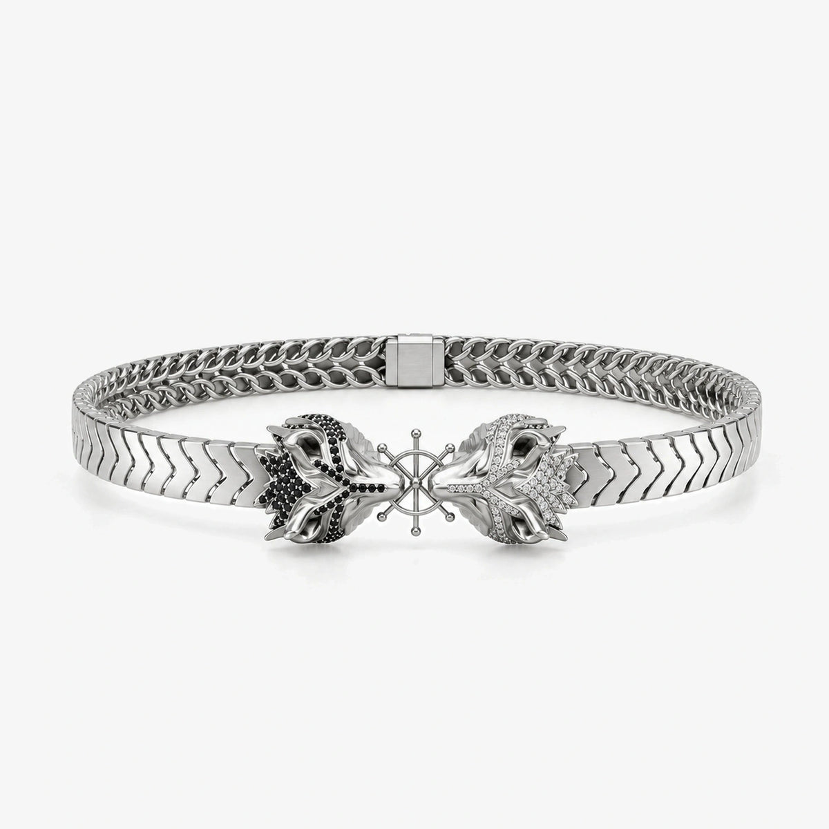 Divine Dogs Bracelet - front silver