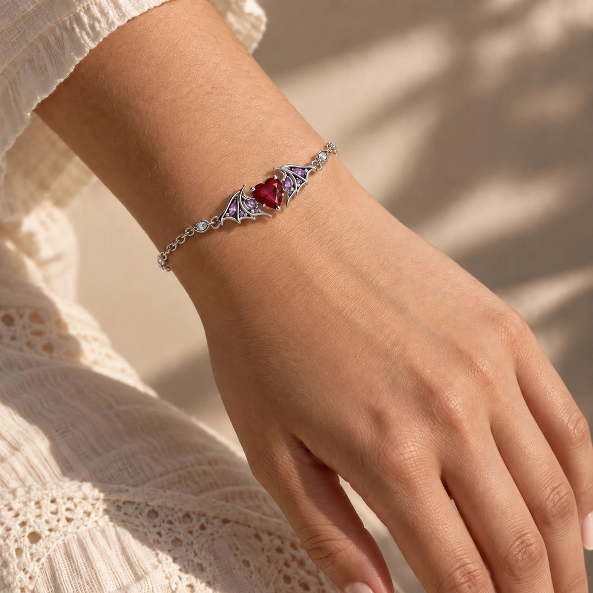 Durin Bracelet in silver worn on the wrist