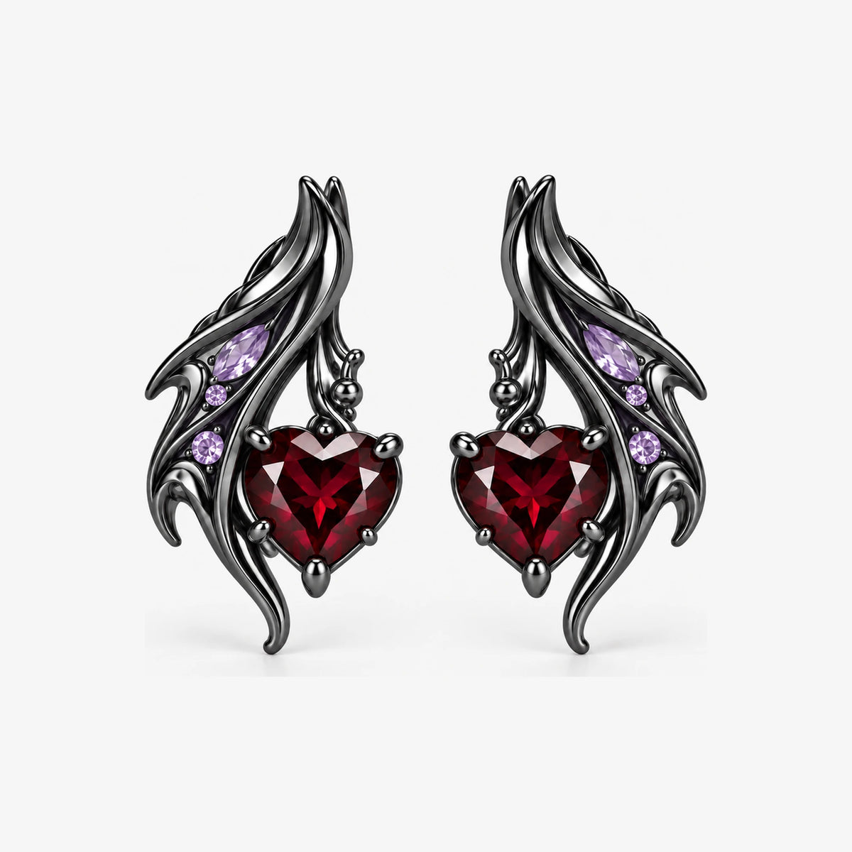 Durin Earrings in black, front view