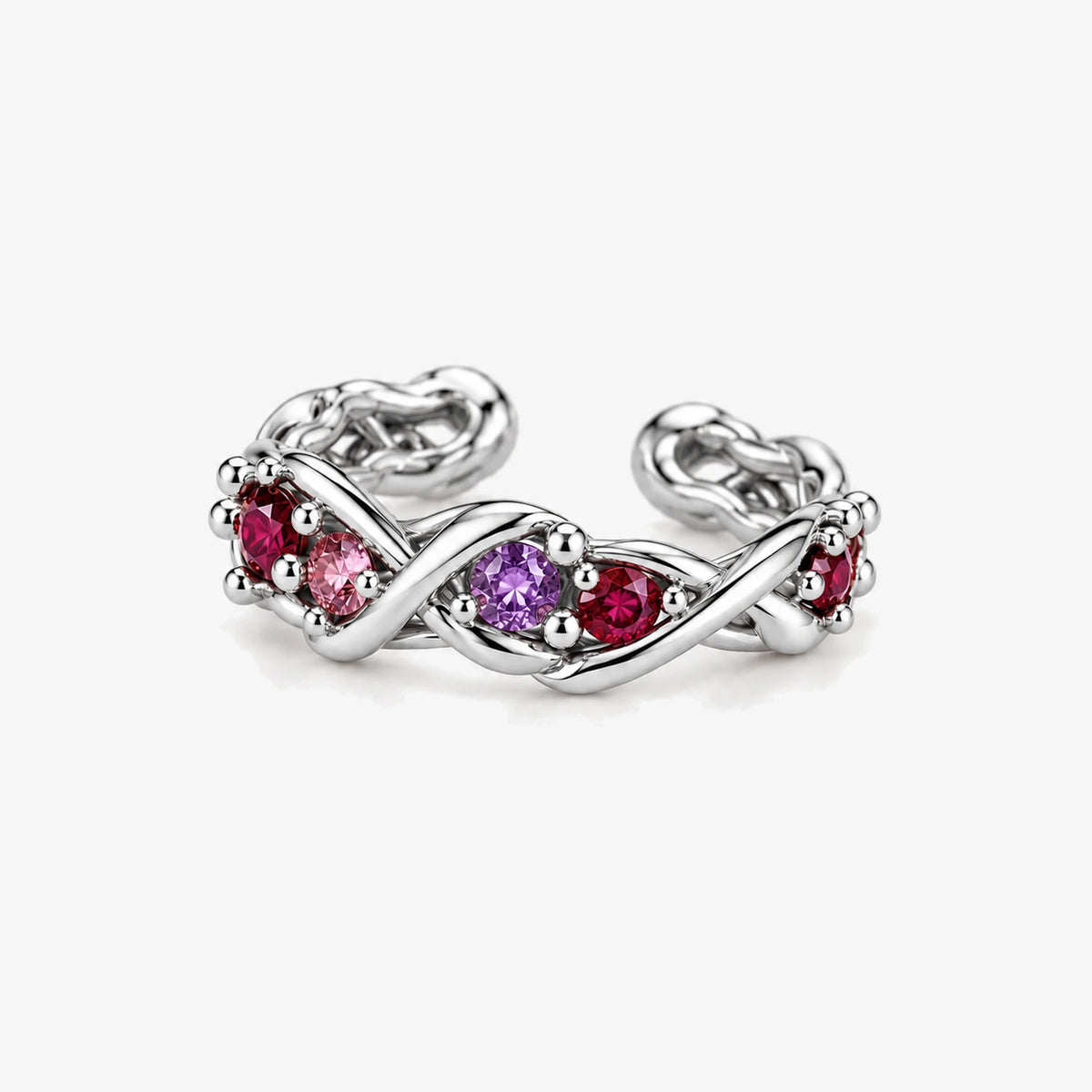 Durin Ring in silver, side view
