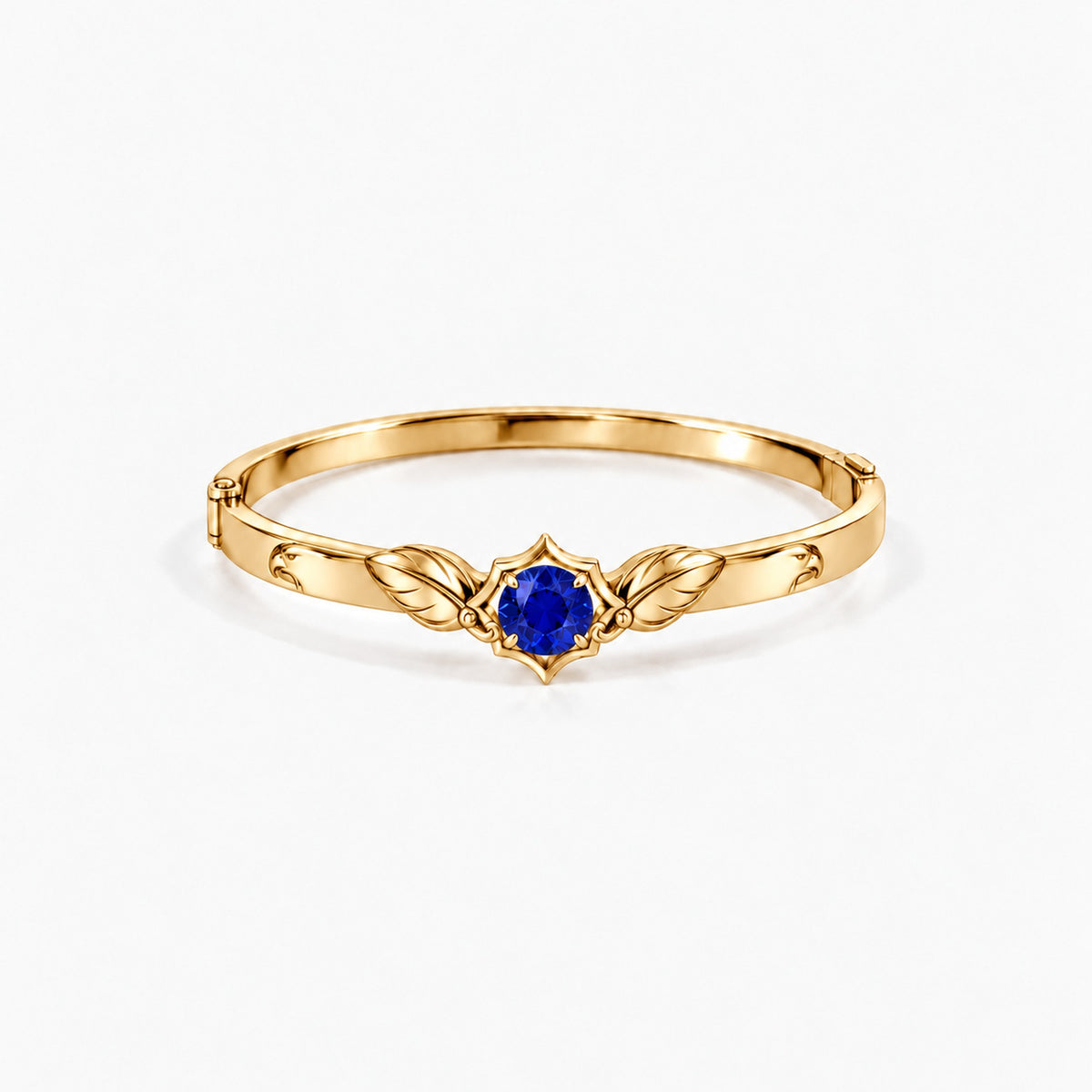 Eagle Feather Crest Bangle in gold, front view