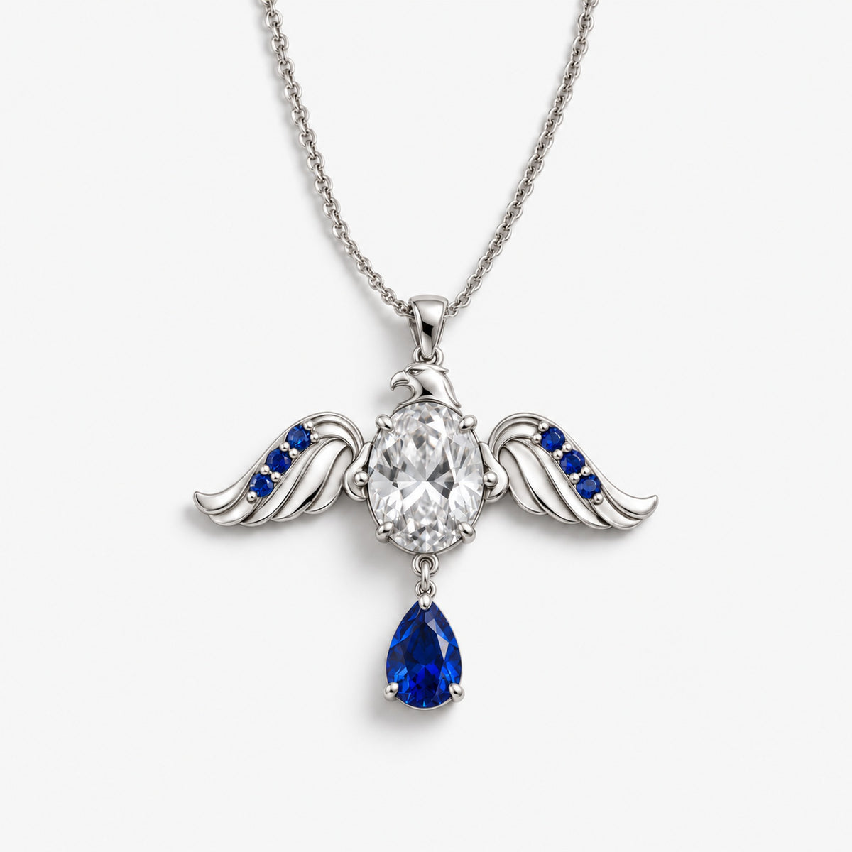 Eagle Full Collection in silver, the necklace on its own