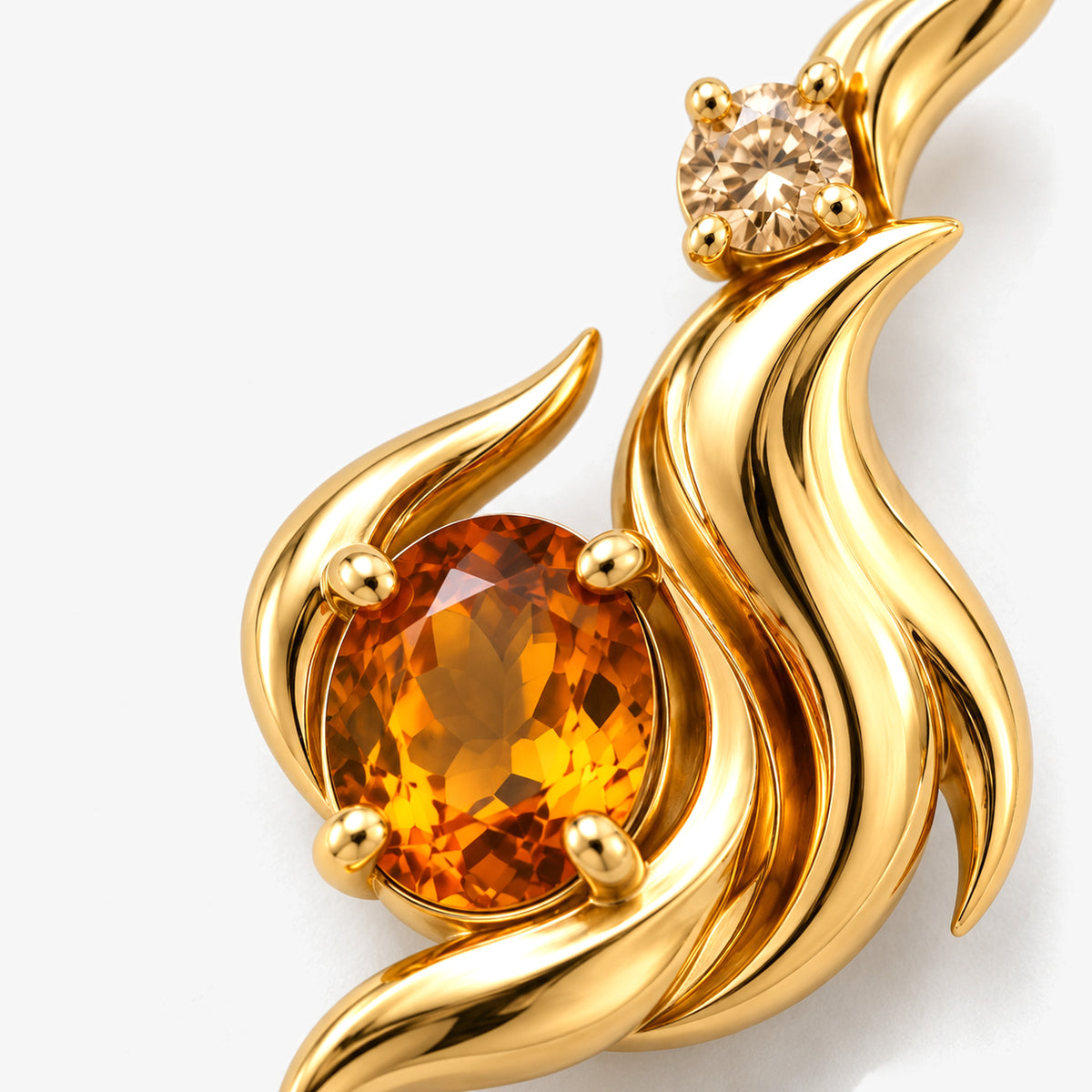Ember Path Earrings in gold, close-up
