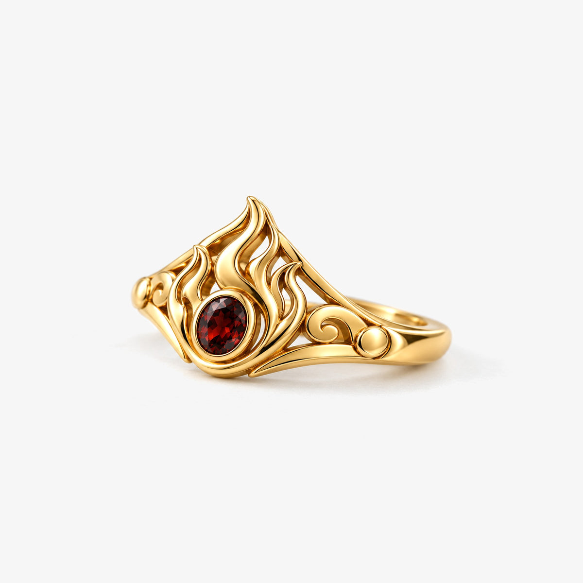 Fire Nation Crown Ring in gold, right side view