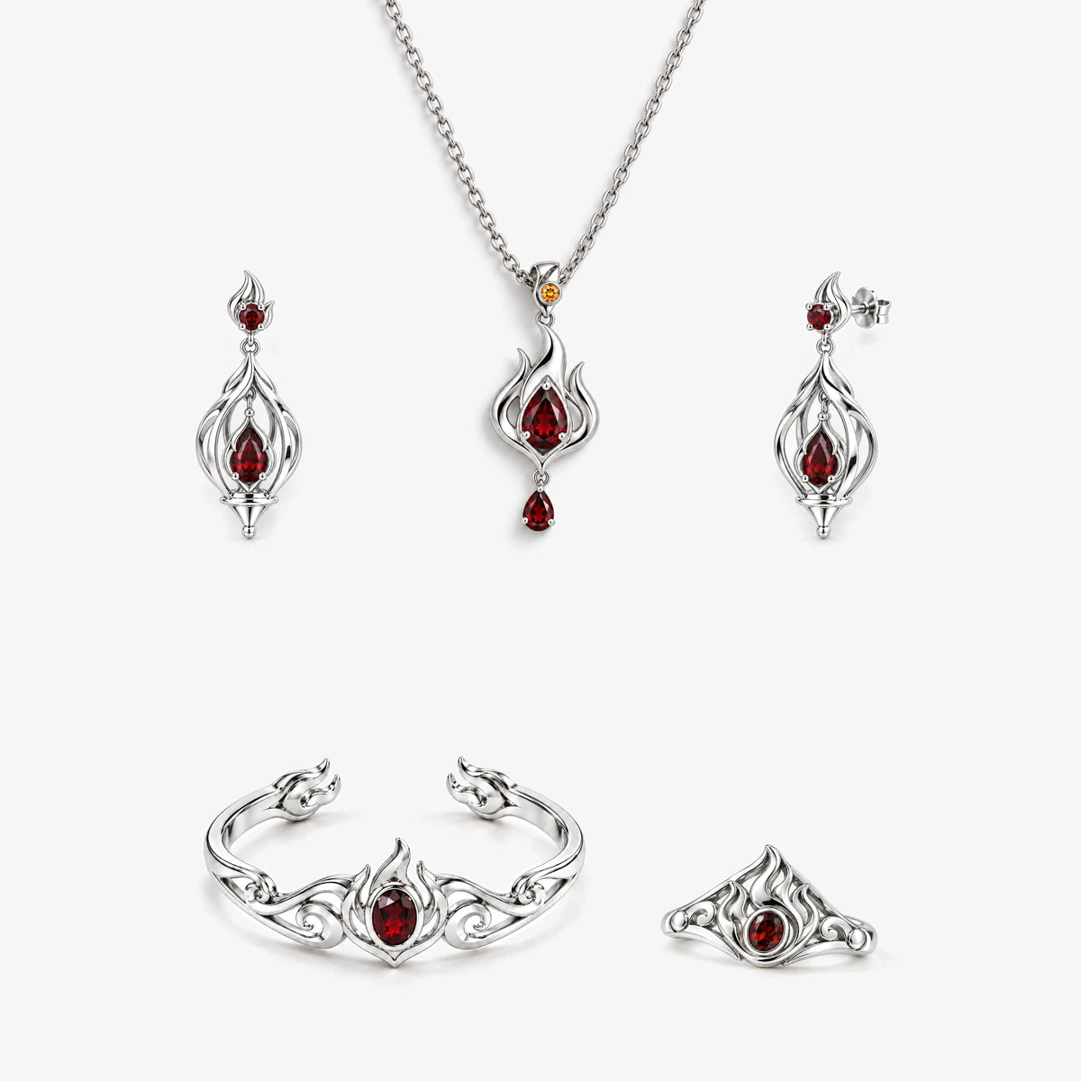 Fire Nation Full Collection Set in silver, front view