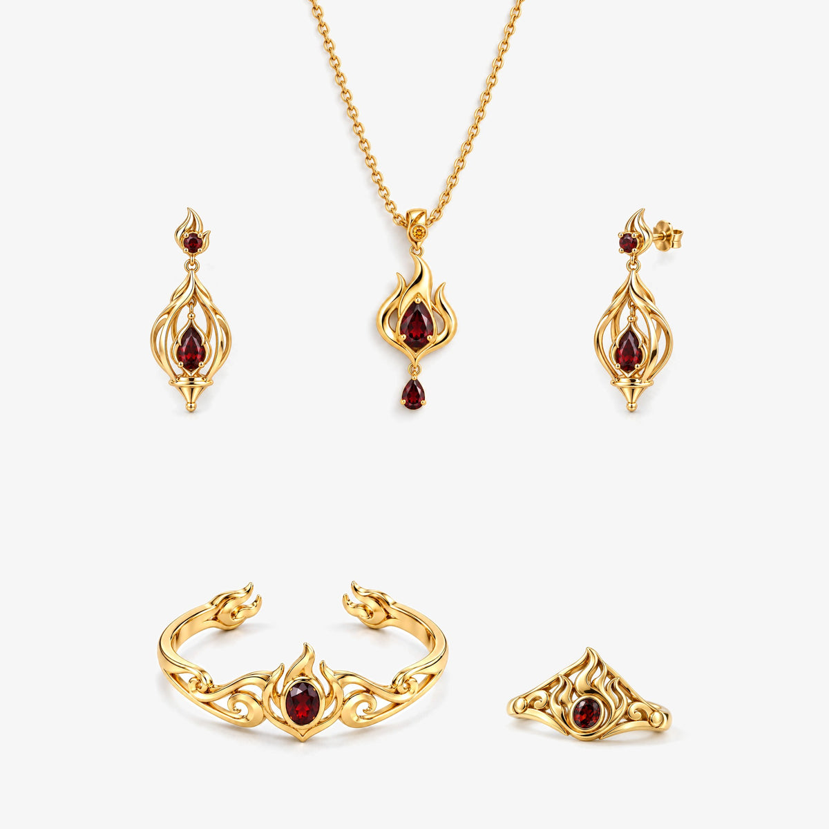 Fire Nation Full Collection Set in gold, front view