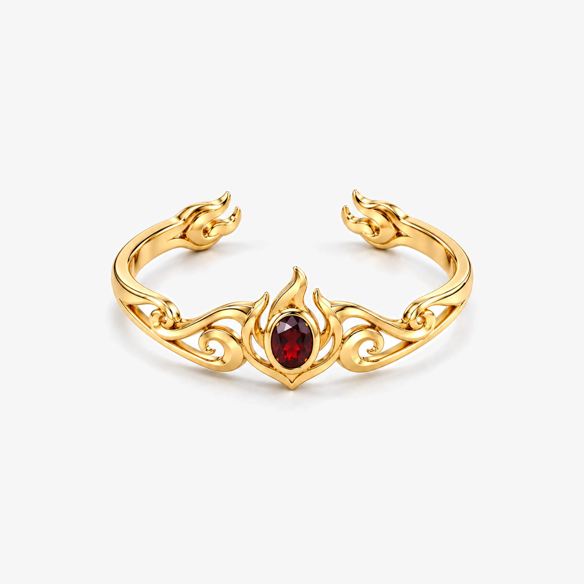 Fire Nation Insignia Cuff in gold, front view