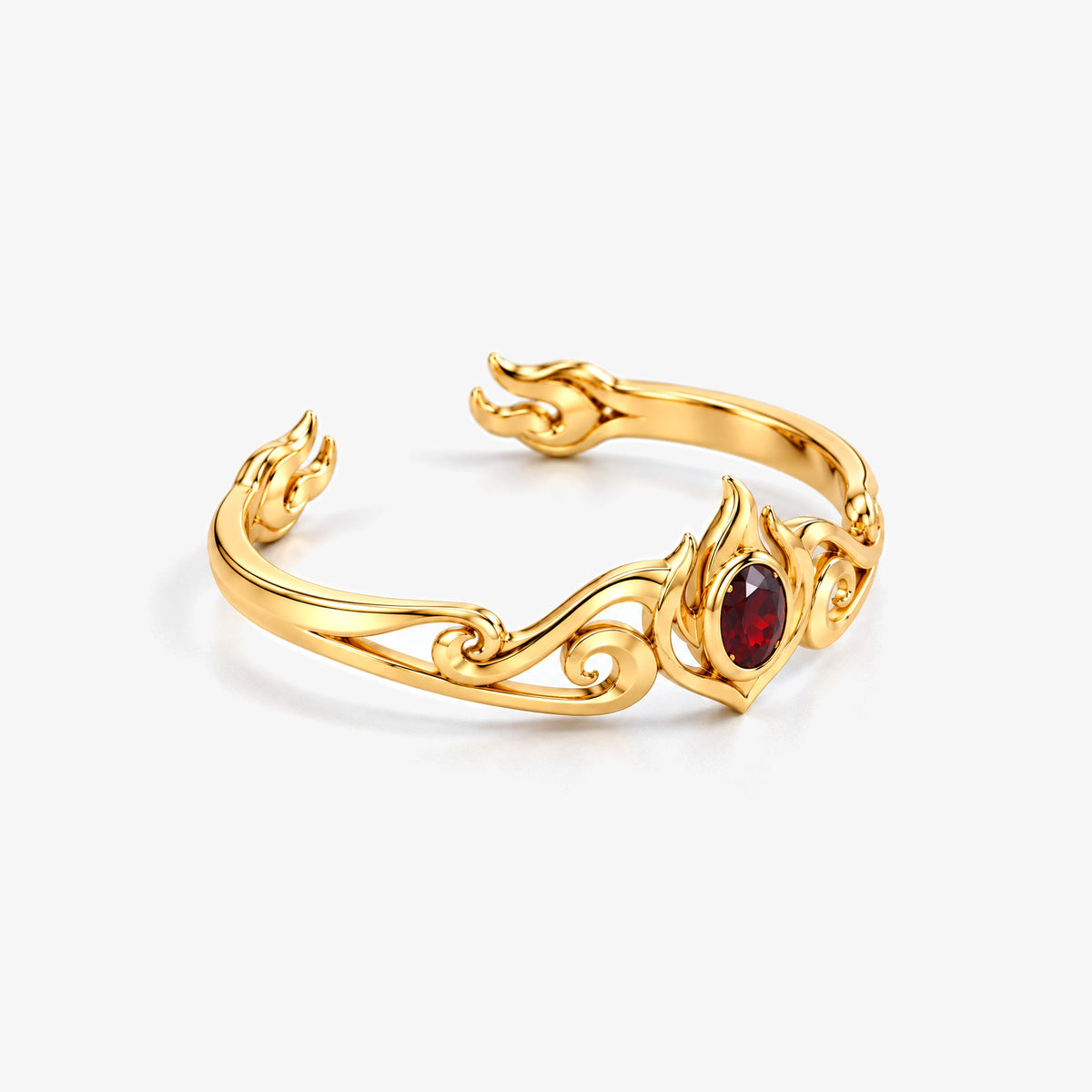 Fire Nation Insignia Cuff in gold, right side view