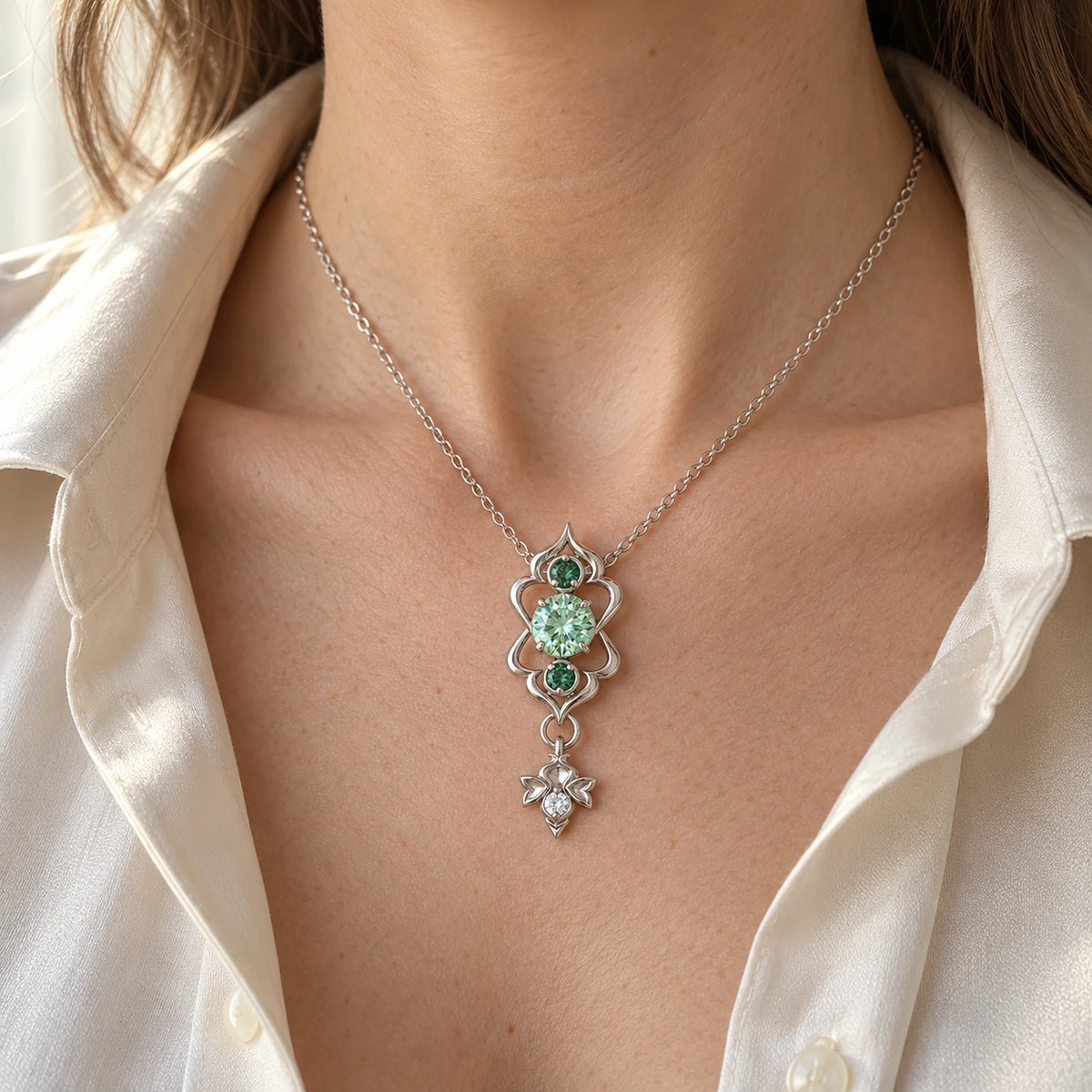 Firefly Necklace in 925 sterling silver, worn