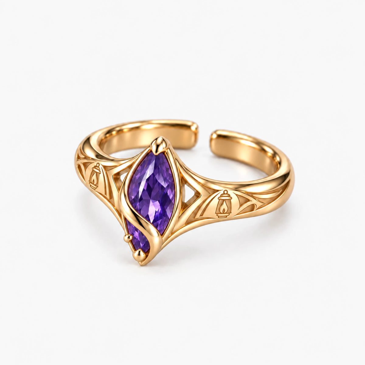 Flins Ring in gold, side view