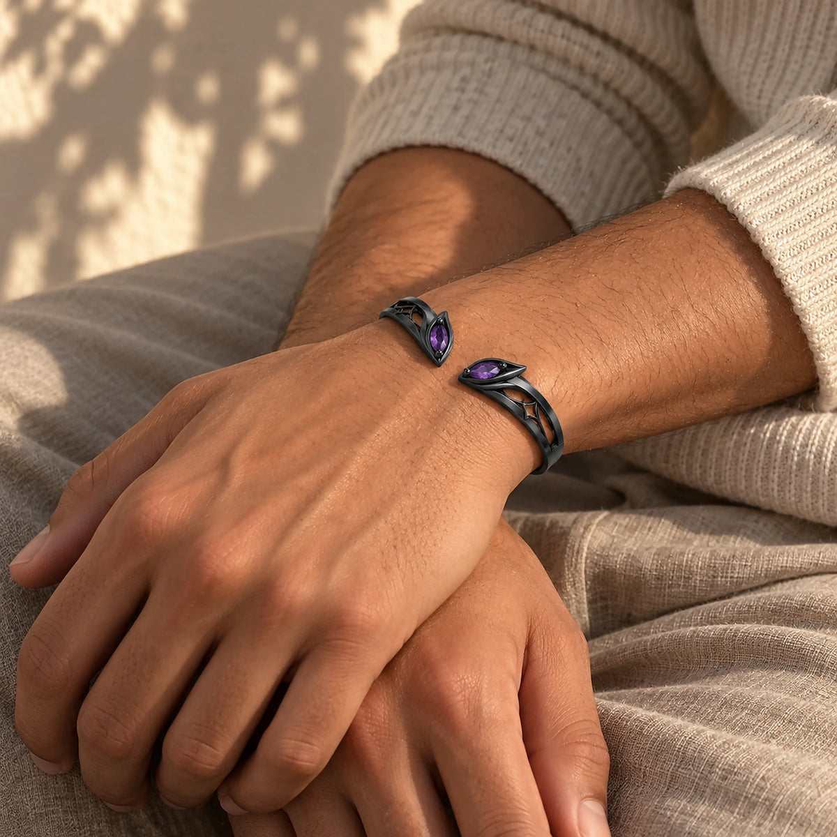 Flins Bracelet in Royal Black, worn