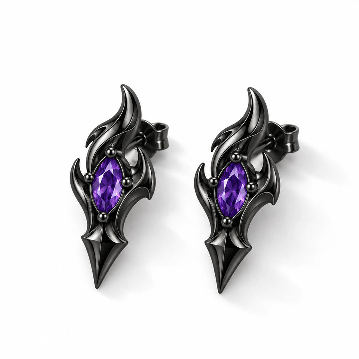 Flins Earrings in Royal Black
