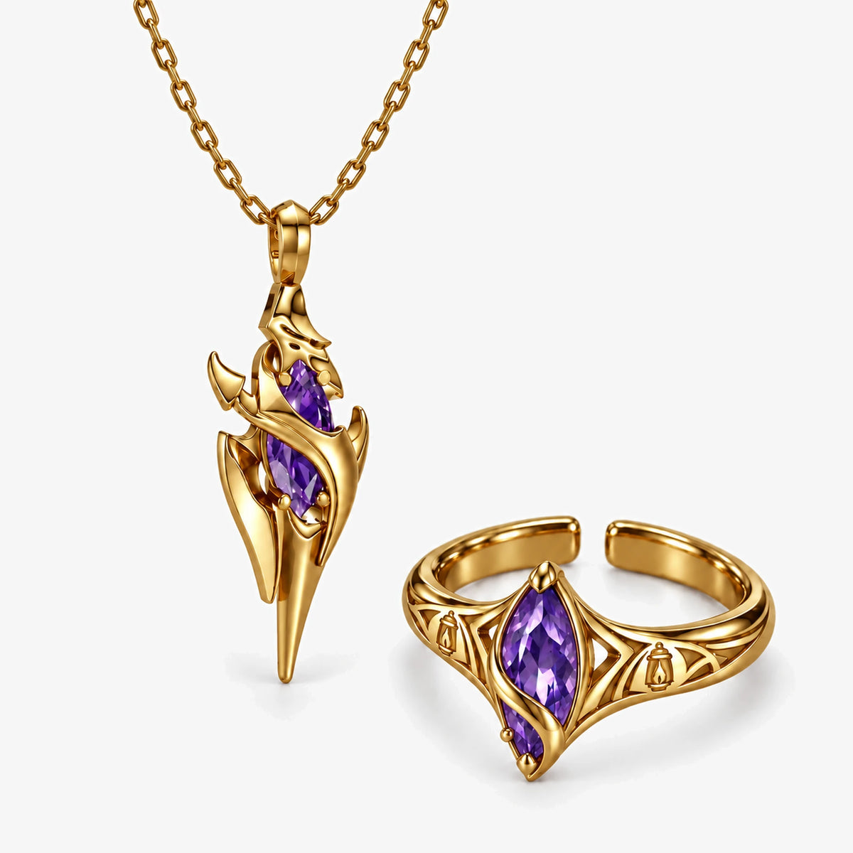 Full Flins Jewelry Collection in gold, all pieces