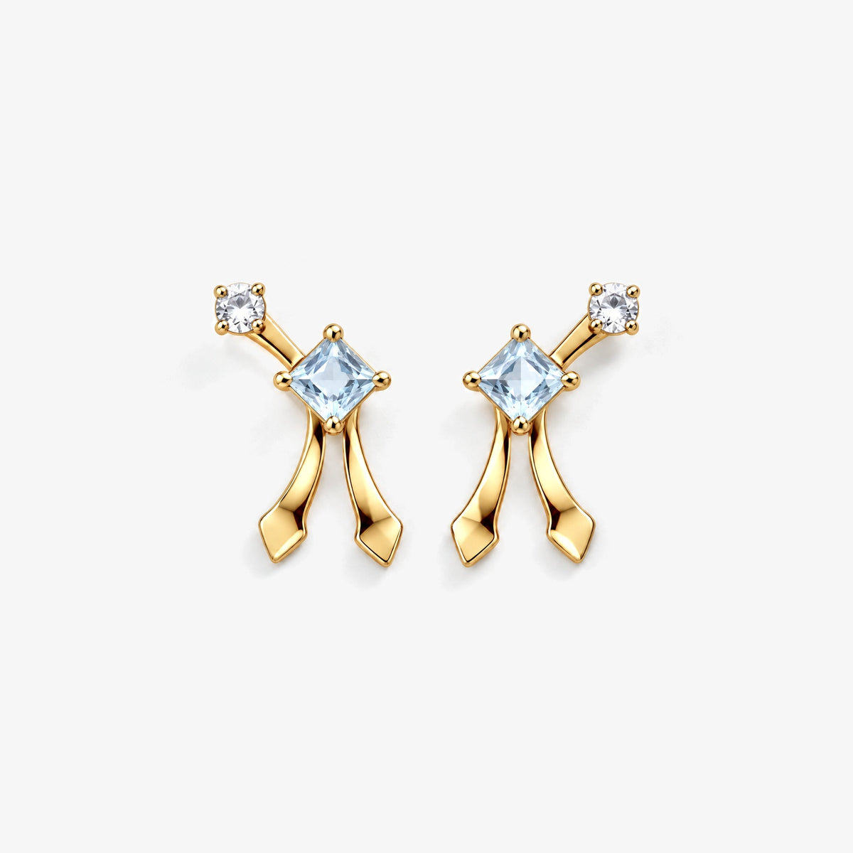 Frost Path Studs in gold, front view