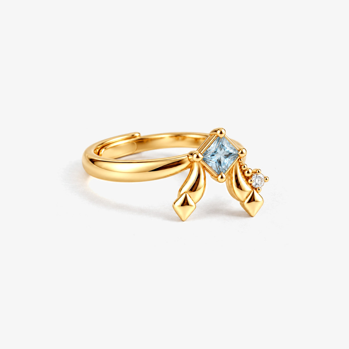Frost Path Ring in gold, left side view