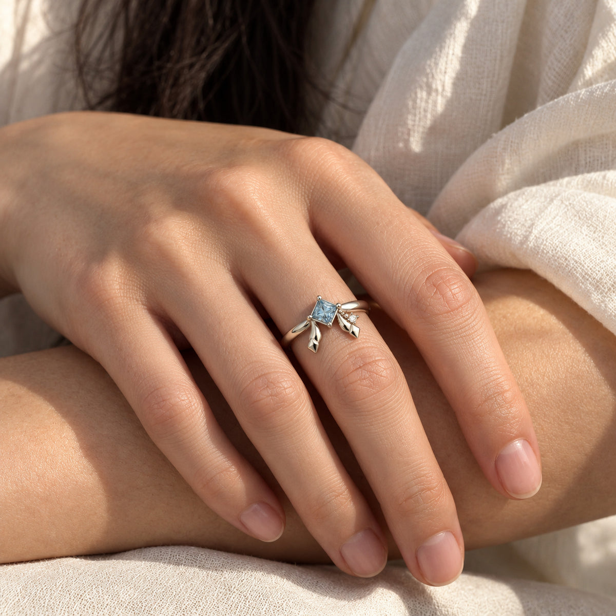 Frost Path Ring in silver, worn