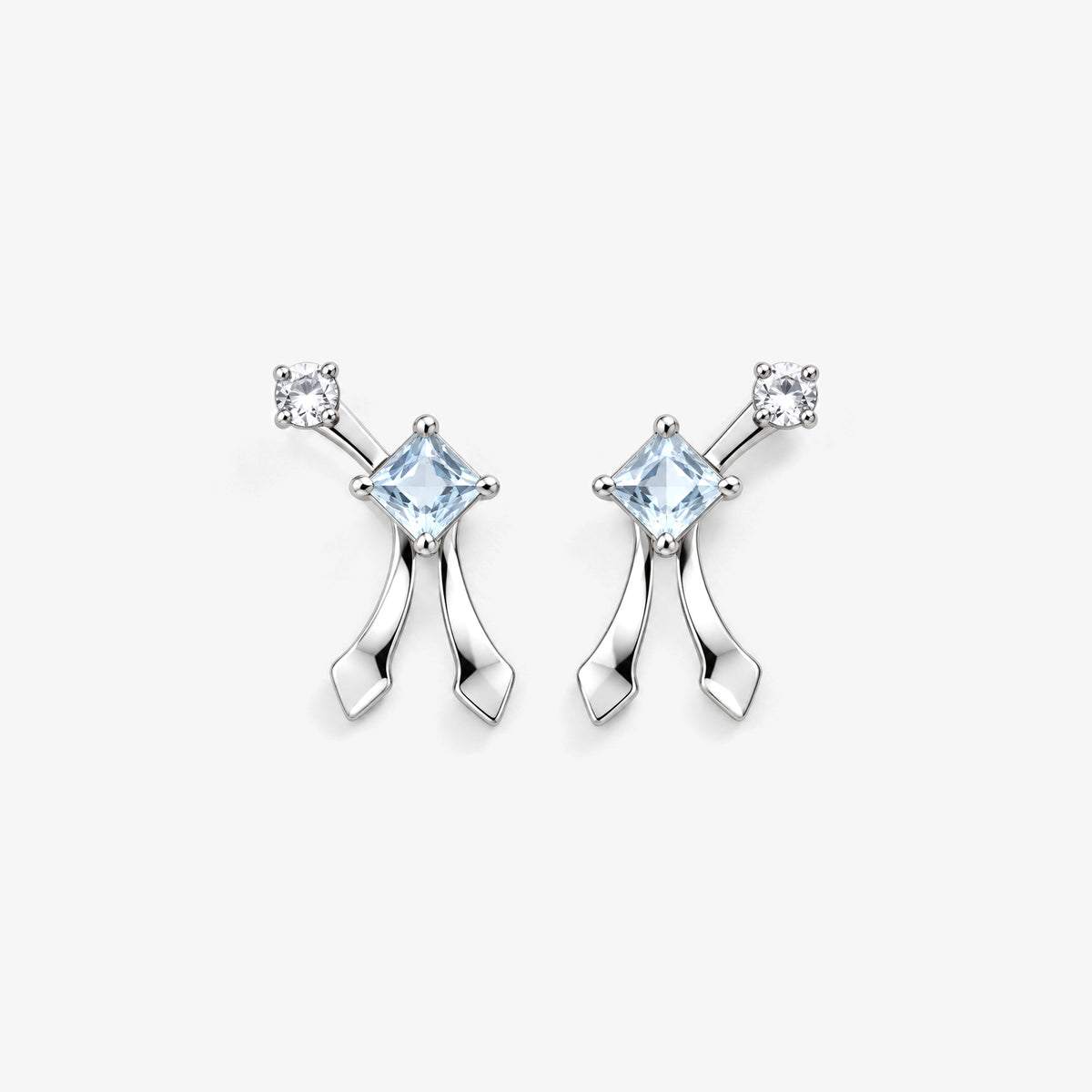 Frost Path Studs in silver, front view