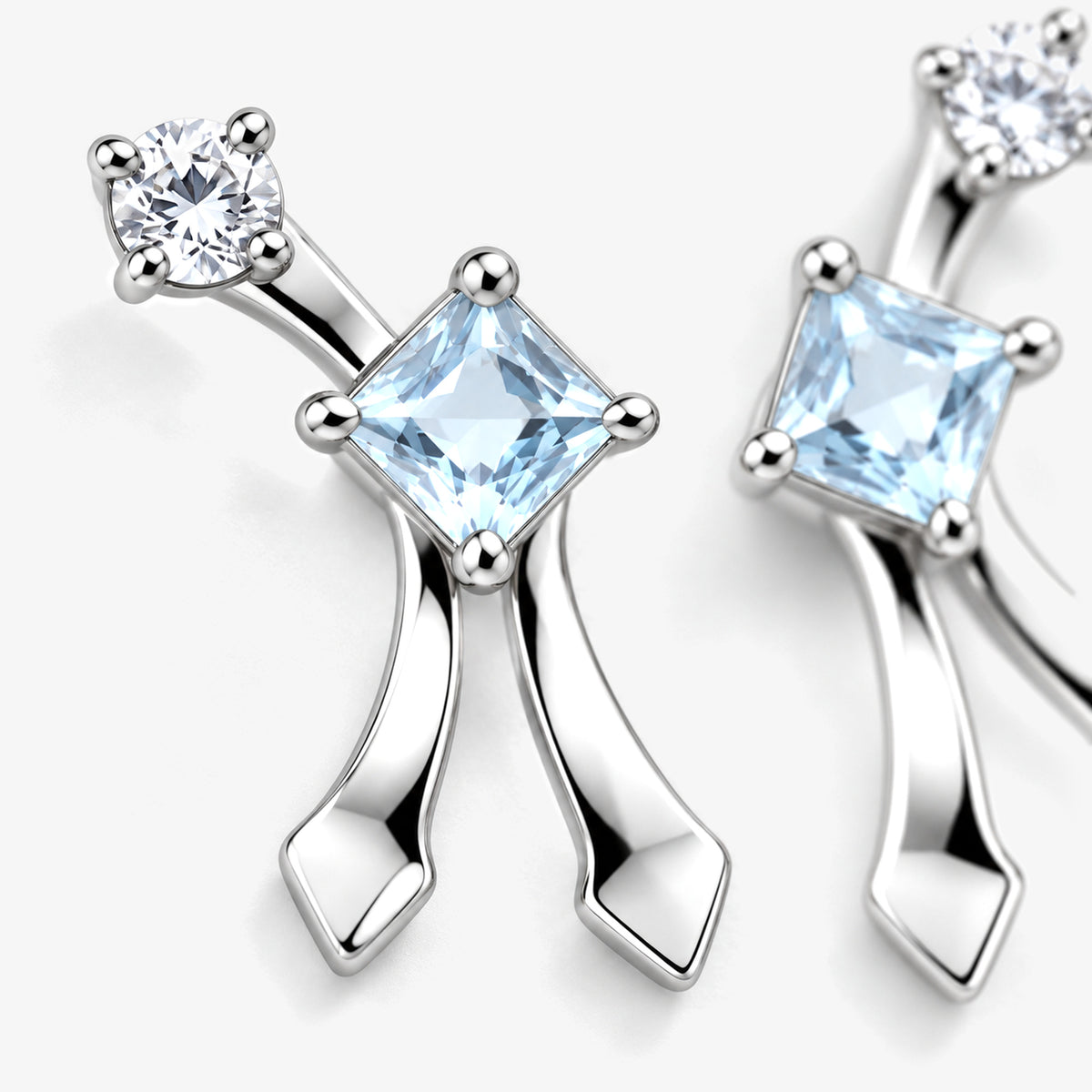 Frost Path Studs in silver, close-up